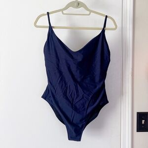 J. Crew Scoopneck One-piece Swimsuit Navy